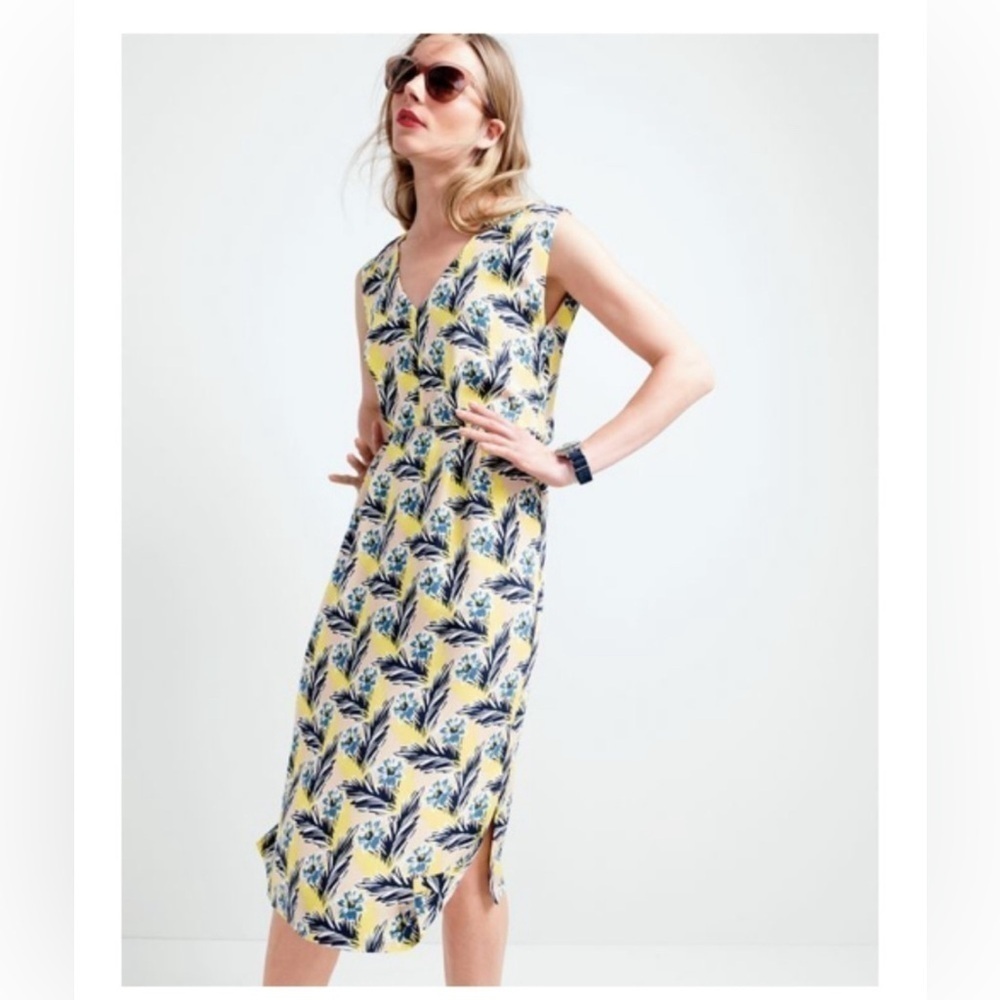 J. CREW Sleeveless Silk Dress in Spring Meadow Size 6 Petite